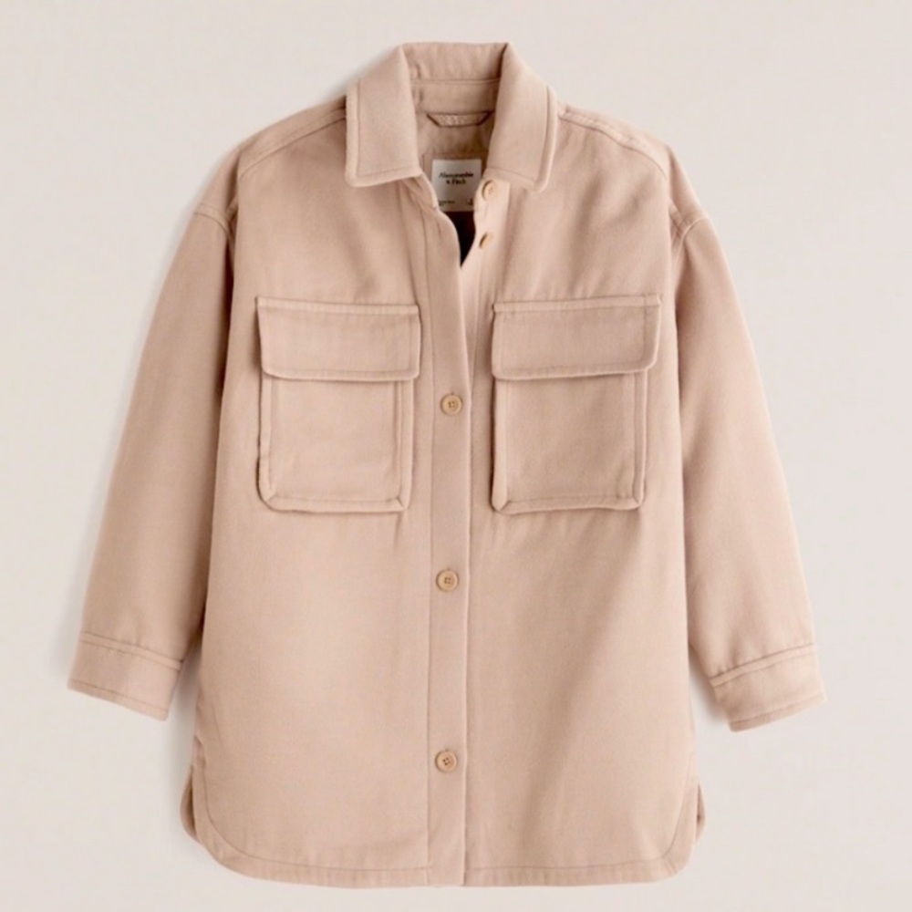 NWT Abercrombie and Fitch oversized tan shacket